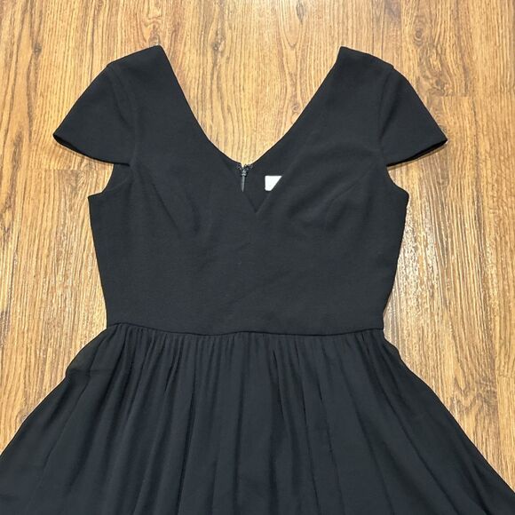 Dress the Population Corey Womens Small Chiffon Fit & Flare Cocktail Black - Picture 8 of 13